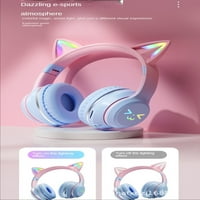 Bežični 5. Bluetooth slušalice, Jund Cat Ear Bluetooth slušalice, LED lampica bežične slušalice preko