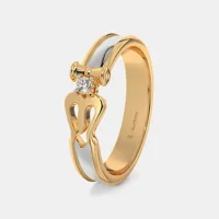 Indija osnaživanje vašeg prisustva: božansko trishool dijamantni prsten za njega u 18KT žuto zlato