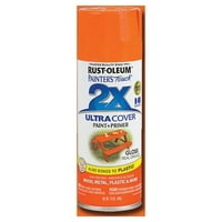 Rust-Oleum Painter's Touch Ultra Ultra Oz. Sjajna boja + prajna boja za prskanje, prava narandžasta