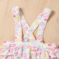 Biekopu Baby Girls Outfit outfit setovi ružičaste dugih rukava okrugli izrez ROMPER + HEART PRINTER