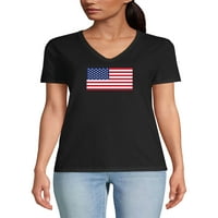 MA Croi ženska patriotska američka zastava Grafički tiskani V-izrez majica 4. jula Dan nezavisnosti