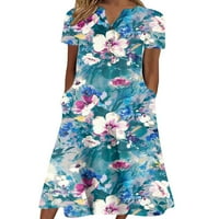Colisha Women Maxi Haljine V izrez Duga haljina Cvjetni print Summer Beach Sundress casual party kratki