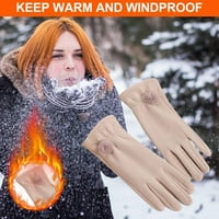 Ženske zimske rukavice otporne na vjetar Termički runo Neklizajući s klipom sa dodirnim zaslonom Hladno