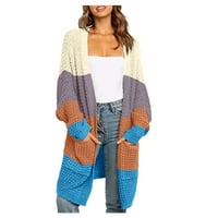 Ženski džemper kaput - čvrst korpirant cardleneck casual topli kabel pleteni džemper gornji odjećni