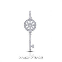 Dijamantni tragovi 0. Carat Ukupni prirodni dijamanti 18k bijeli zlatni utl Postavljanje ključeva modnog