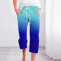 BDFZL Ženske hlače za čišćenje ženskih ležernih čvrstih elastičnih struka labave duge hlače sa džepom
