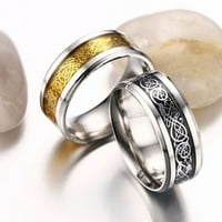 Anvazise unise zmaj uzorak titanijum čelični ne-bleding prsten vjenčani nakit poklon crne američke 10