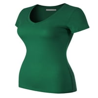 MixMatchy Ženske osnovne čvrste multi boje ugrađena majica s kratkim rukavima [S-3XL]