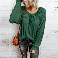 Ženska modna pulover pulover u boji dugih rukava O-izrez na vrhu Bluze Hot8SL4870345