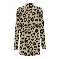 Ženski kaput Jesen za čišćenje žene labavi dugi rukav slatki vrhovi kardigan kaput modni ležerne leopard
