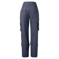 Ženske teretne pantalone sa džepovima na otvorenom casual ripstop camo građevinske radne pantalone Sive