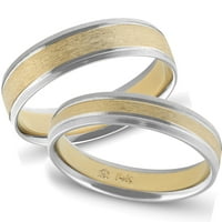 Zlatno podudaranje dva tona njegova njegova vjenčanja 14K prsten set