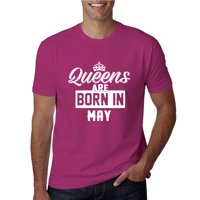 Kraljice su rođeni u maju za humor Muška grafička majica, Fuschia, 5xL