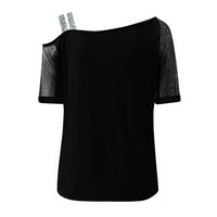 Ljetni vrhovi za žene modni ljetni kratki rukav hladni bluza za bluzu na ramenu T-majica uzročni vrhovi
