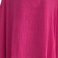 Ženska zimska odjeća Modna žena O-izrez Majica kratkih rukava Ljetna čvrsto labava bluza vruće ružičaste