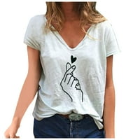 majice FVWitlyh za ženske majice mali modni ljetni vrhovi V-izrez casual ženska majica s kratkim rukavima