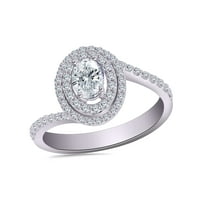 5.8x ovalni i okrugli rez dijamant ili 0. CTTW HALO angažman prsten sa bočnim kamenjem obećava mladenkini