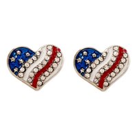 Rygai žene rhinestone zvijezda ljubav srca Američki zastava za pirsing naušnice za pirsing-plavi pentagram