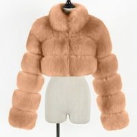 Vikakiooze ženske dame toplo Fau Furry kaput jakna Zimska čvrstoća V-izrez