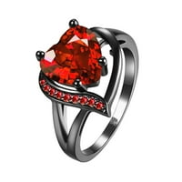 Aufmer Nakit za klirens prsten zvona modna boja Big cirkon u obliku srčanih bakrenih prstena veličine 6-10