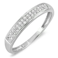 0. Carat 10k bijelo zlato okruglo Dijamantni ženski ženski prsten
