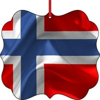 Zastava Norveška - Norveška mahala zastava dvostrano elegantno aluminijum sjajno ukrašavanje stabla