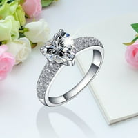 Žene Diamond Love Heart Skriveni cirkonijski prsten za ljudsko je nakit angažirani prsten