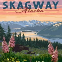 Skagway, Aljaska, medvjed i proljetno cvijeće