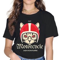 Mačka motociklistička avantura majica, košulja ženske mačke, mačka tata, mačka mačka