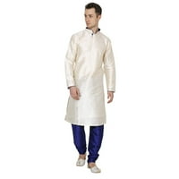 Mens Silk Blend Indian Wear Basic Solid Kurta Churidaar Muns Silk Sherwani