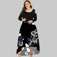 Honeeladyy ponude ženske elegantne hladne haljine na ležeru Cvjetni tisak dugih rukava Bodycon haljina
