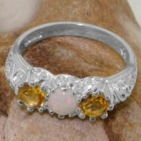 Britanci napravili bijeli zlatni prsten od 18.000 s prirodnim Opal i citrinskim ženskim godišnjicom
