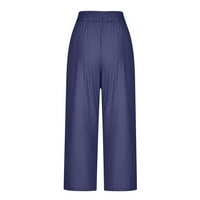 Fartey gromobrani danas ženske pamučne pamučne pantalone sa džepovima sa džepovima Solid Color Lounge