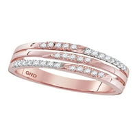 Jewels 10kt Rose Gold Womens Okrugli dijamant 3-redni prsten za bend CTTW