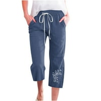 Farstey gromobrani danas pamučne pantalone za žene Ležerne prilike ležerne tiske elastične visoke struk