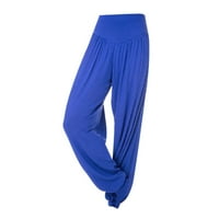 Jeseni ušteda ženske hlače visoke struke haren hlače sa plisiranim širokim hlačama za noge vježbaju