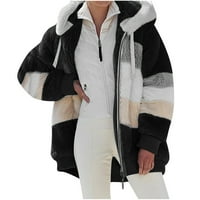 Simplmasygeni Zima zadebljanje dugih rukava za žene Modni otvoreni prednji labavi gornji odjeća za patchwork