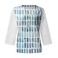 Žene V majice za rukave izreza Ispis LACE casual bluza Labavi radovi TUNIC vrhovi