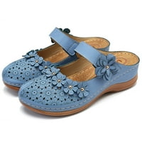 Miayilima plave sandale za žene sandale za žene dame djevojke udobne izdužene okrugle nožnih klinova