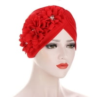 Farfi tri cvjetna dekal dizajna turbana elastična hidžab kapa za glavu za gubitak kose