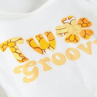 Mubineo Baby Girls Ljetne odjeće, majica s kratkim rukavima + cvjetna pantalona + set za glavu