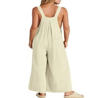 Sanviglor Women BIB kombinezon džepa Jumpsuits Solid Color Romper posteljina hlače Ljetne pantalone