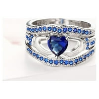 Modni par prsten za par sa dijamantnim akcentima u obliku srca - savršeno za žene - visokokvalitetni
