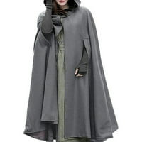 Gwiyeopda Womens Cardigan Warm Shawl kaput s kapuljačom Poncho duga jakna Cloak Cape Parka Odežom