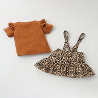 TODDLER Girl Leopard suknja sa majicama kratkih rukava i odijelo od suknje