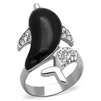 Žene srebrni prsten od dupina Black Anillo para mujer y ninos dece 316L prsten od nehrđajućeg čelika