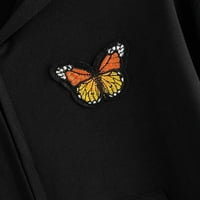 Duksevi za žene za žene zimski pad vez leptir dugih rukava džepni košulja dukserice s kapuljačom top