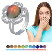 Yuehao Pribor za prstenove temperature Prsten za prsten za ring vode dragulje Topla boja Promjena osjetljivih
