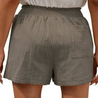 Avamo Ženske kratke hlače sa džepovima Ljeto Plain Hawaii Mini pantne dame Elastični struk Ruked kratke