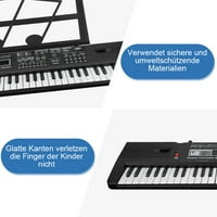 Akozon Kid Electronic orgulje, tipke Digital Music Electronic Portable Tastatura sa mikrofonom za djecu, tipke Digitalna tastatura